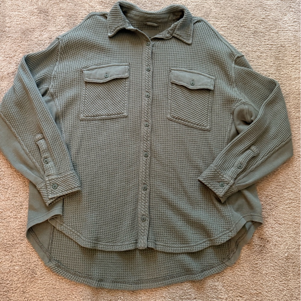 Aerie Green Cardigan Sweater